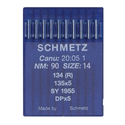 Schmetz 10 Round-headed needles for sewing machines, system 134 (R) Industry St. 90