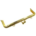 Chiusura per borsa clic clac rettangolare in metallo colore oro con tondini - MA163 M.A.S.