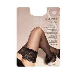 SiSi Queen 20 den Silky sheer lace top hold-ups with silicone top 2