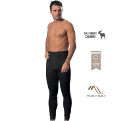 Calzamaglia nera gamba lunga in cotone felpato - 331 Leable