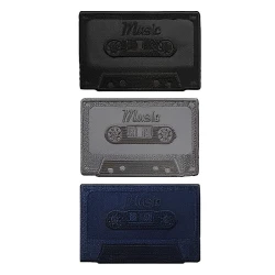 Vintage cassette patch embroidered iron-on, washable