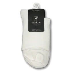 Calzino donna in cotone filo di scozia bianco con bordo taglio al vivo - DCZ-SEMPLICE Calzificio Pezzini