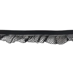Elastic ribbon 20 mm eith decorative lace ruffle edging
