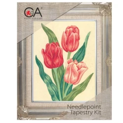 Red tulips half-stitch kit - complete set with needle and threads 3105K Collection D'Art
