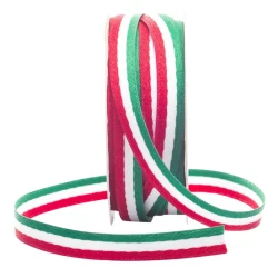 Tricolour Italy ribbon 15mm taffeta - 1 metre
