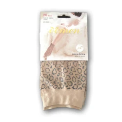Women's spotted animal patterned socks 20den with soft border
