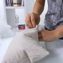Soft stuffing for puppets made of flocked synthetic wadding