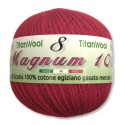 Filato per uncinetto Magnum Titan Wool 100% Cotone egiziano Makò Rosso