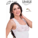 Wide straps and Lace Flounce Tank Top in Lisle Cotton - 1462 LEABLE