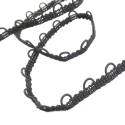 Passamaneria con asole elasticizzate alta 10mm - nera