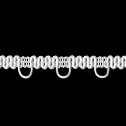 10 mm high elasticated buttonhole trimming - white