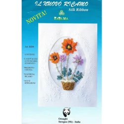Kit di ricamo con nastri vaso di fiori - Ornaghi Filati