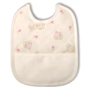 Newborn baby bib with bunnies & Aida canvas for embroidery