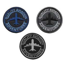 Aircraft aviation round embroidered iron-on patch