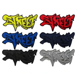 Graffiti street lettering embroidered iron-on patch