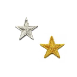 Stella piccola in lurex oro e argento patch termoadesiva - Modidea