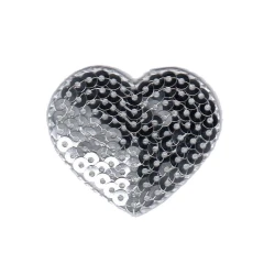 Heart Sequins Silver heat-activated patch by Modidea