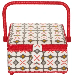 Small work basket in seventies pattern with handle - 612013 Prym