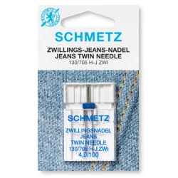 Aghi Gemelli Jeans per cuciture doppie e decorative misura 100 - spazio fra le cuciture 4mm