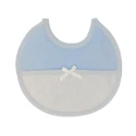 Light blue cotton baby bib with bow and Aida canvas for embroidery - Modidea