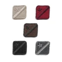 Square embroidered mini iron-on patch with solid colour
