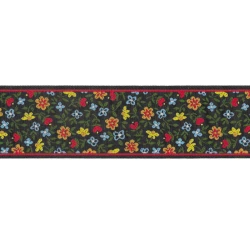 Passamaneria bordo decorativo 4cm nastro ricamato effetto prato fiorito
