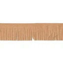 Beige suede-effect faux leather fringe with decorative trimmings 4cm
