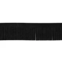 Frangia in ecopelle effetto scamosciato nero passamaneria decorativa 4cm