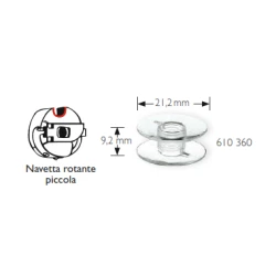 Bobine per navetta rotante diametro 21,2 mm altezza 9,2 mm - 610360 Prym 2