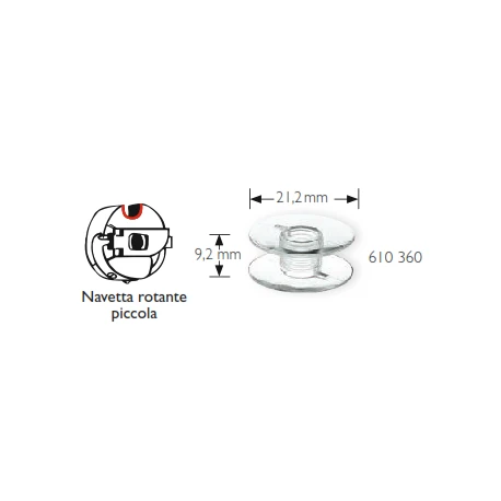 Bobine per navetta rotante diametro 21,2 mm altezza 9,2 mm - 610360 Prym