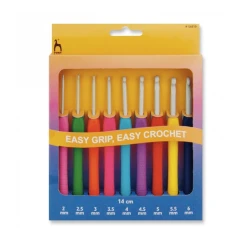 Pony Easy Grip Set of 9 assorted ergonomic crochet hooks