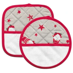 Set 2 Presine Natalizie da ricamare fantasia Gnomi di Natale - NA00734 BM Ricami