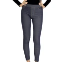 Winter fleece jeggings with denim jeans effect