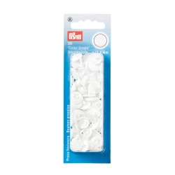 Prym Colour Snaps 12.4mm white non-sew press studs 2