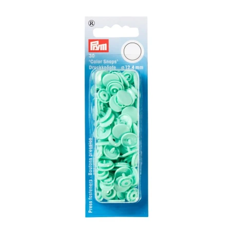 Prym Colour Snaps mint 12.4mm non-sew press fasteners