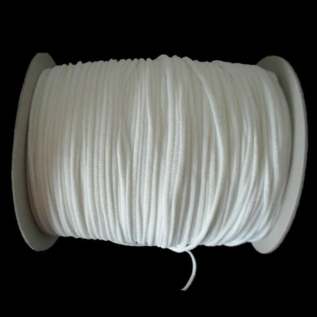 White 3 mm soft elastic cord