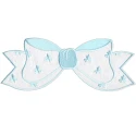 Large sky-blue bow embroidered and iron-on Baby patch appliqué for blankets