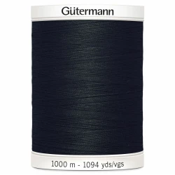 Gutermann sewing thread colour 000 black 1000m spool