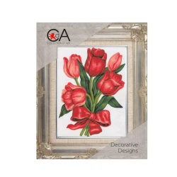 Half-stitch kit tulip bouquet with bow - complete set with needle and yarns 3045K by Collection D'Art