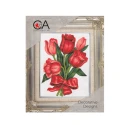 Half-stitch kit tulip bouquet with bow - complete set with needle and yarns 3045K by Collection D'Art
