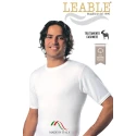Leable men's short sleeve fleece cotton thermal T-shirt