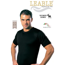 Men’s black short sleeve fleece cotton crew neck T-shirt