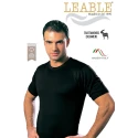 T-Shirt Nera Manica Corta girocollo in Cotone Felpato - 329 LEABLE