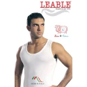 Leable men's wide-straps tank top in wool and cotton on the skin