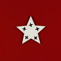 White wooden star for Christmas decorations - K1317-12 Benox