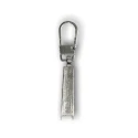 Slightly triangular bar zip puller with hook