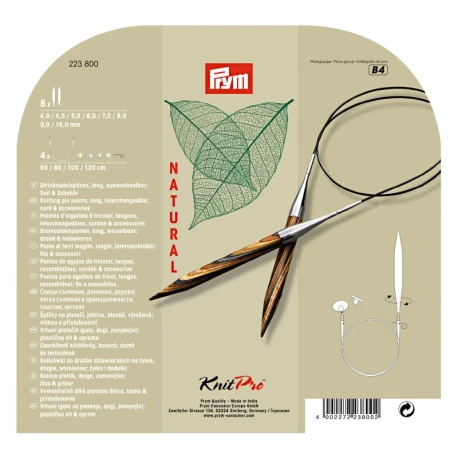 Natural wooden circular knitting needles set 4.0-10.0mm