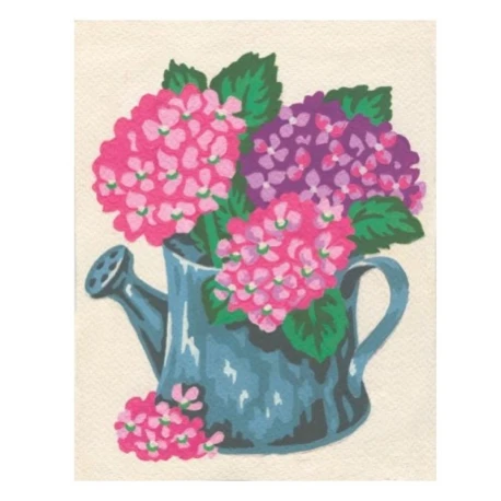 Kit Mezzopunto ortensie in fiore - set completo di ago e fili by Collection D'Art