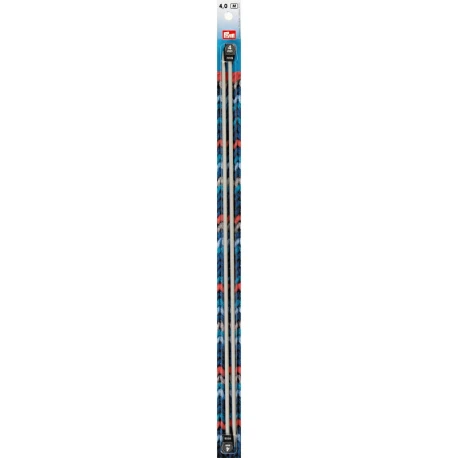 Single-pointed knitting needles, aluminium, 40cm, 4.00mm, grey - 191476 Prym