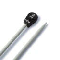 Single-pointed knitting needles, aluminium, 40cm, 4.00mm, grey - 191476 Prym